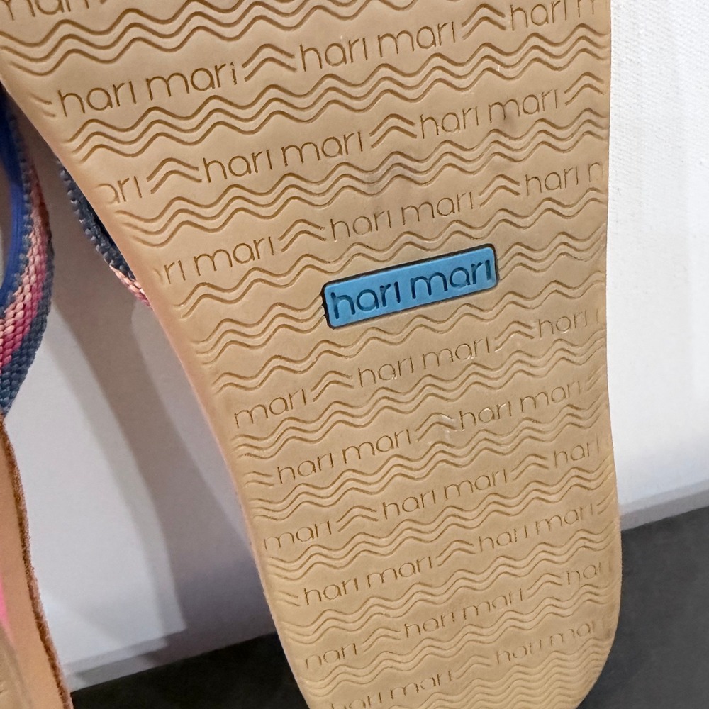 Hari Mari Scouts Breeze Flip Flop Women's Size 11 Chambray Blue Pink Stripe - Picture 6 of 6